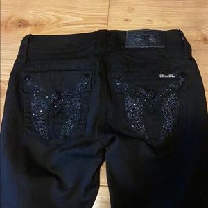 Miss me black sparkle jeans